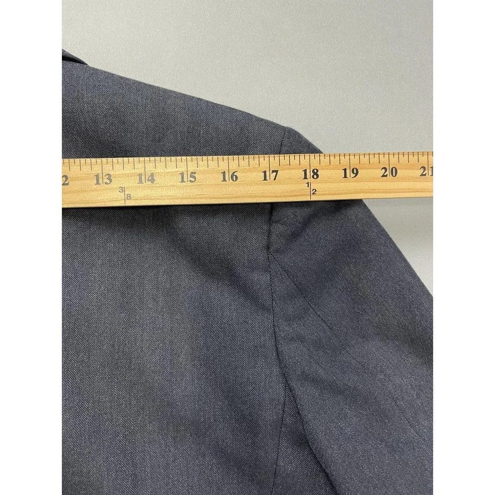Banana Republic Mens 40R Tailored Slim‎ Blazer Charcoal Gray Herringbone Jacket